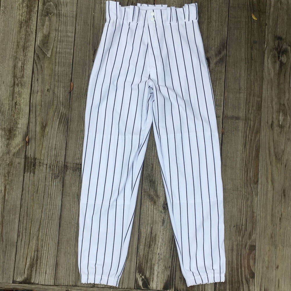 White blue striped baseball pants adult medium